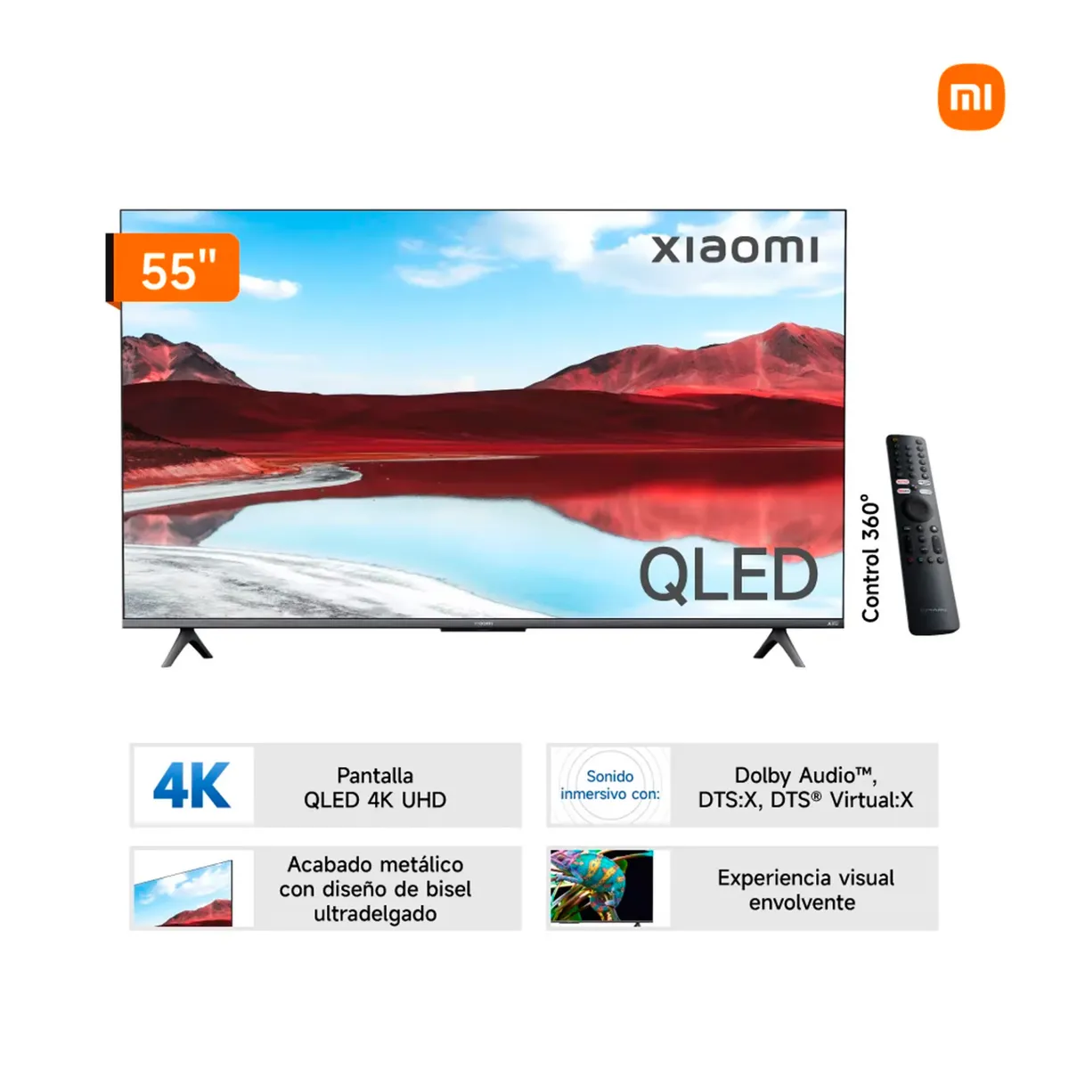 XIAOMI - Televisor Xiaomi QLED 55" UHD 4K GOOGLE TV Smart TV A PRO 2025