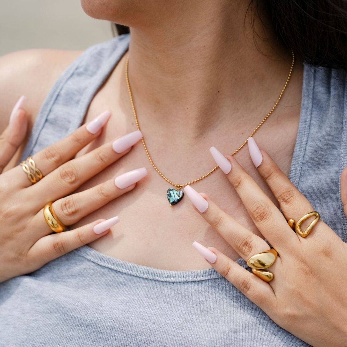 GENERICO - Collar Piedra Avalon Corazón Waterproof