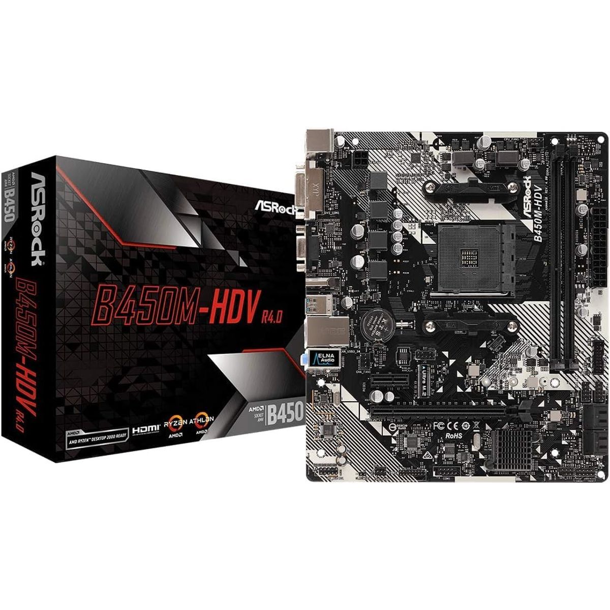 ASROCK - Motherboard ASROCK B450M-HDV R4 0 AMD B450 AMD AM4 mATX