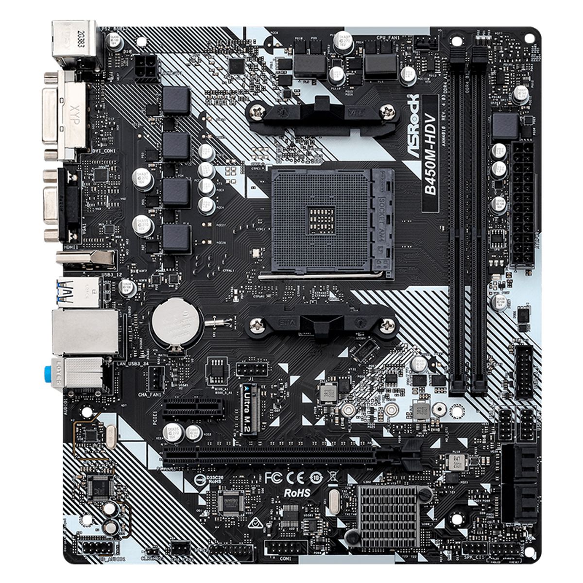 ASROCK - Motherboard ASROCK B450M-HDV R4 0 AMD B450 AMD AM4 mATX