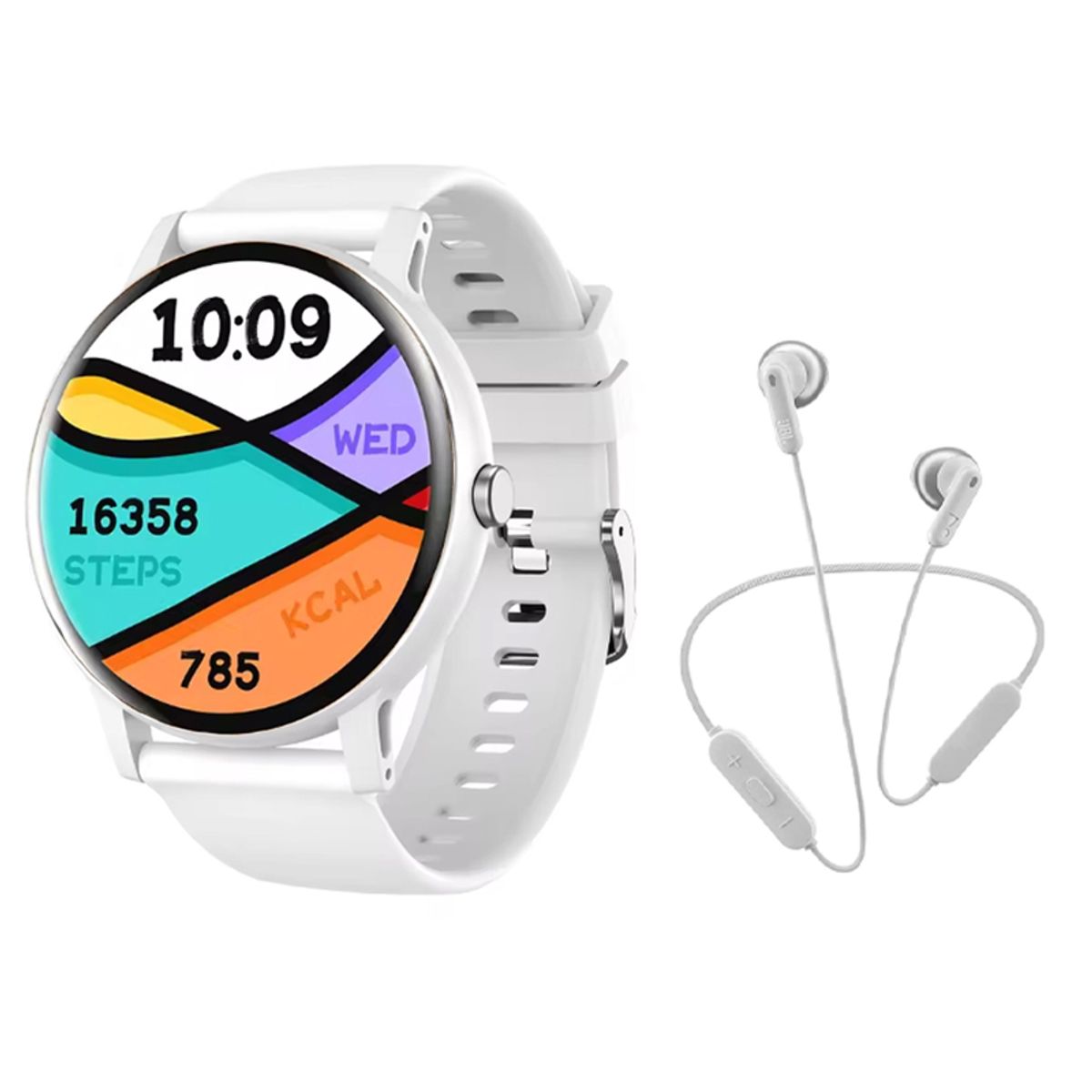 JBL - Audifonos jbl 215BT Blanco Bluetooth y Fit Pro reloj inteligente B