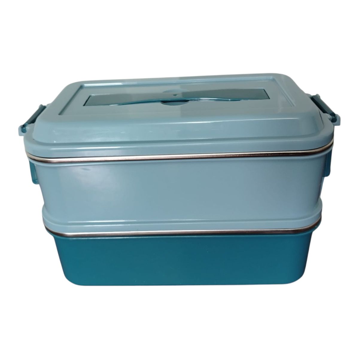 WELL BEING - Lonchera de Acero Inoxidable 2 Niveles 1400ml – Azul