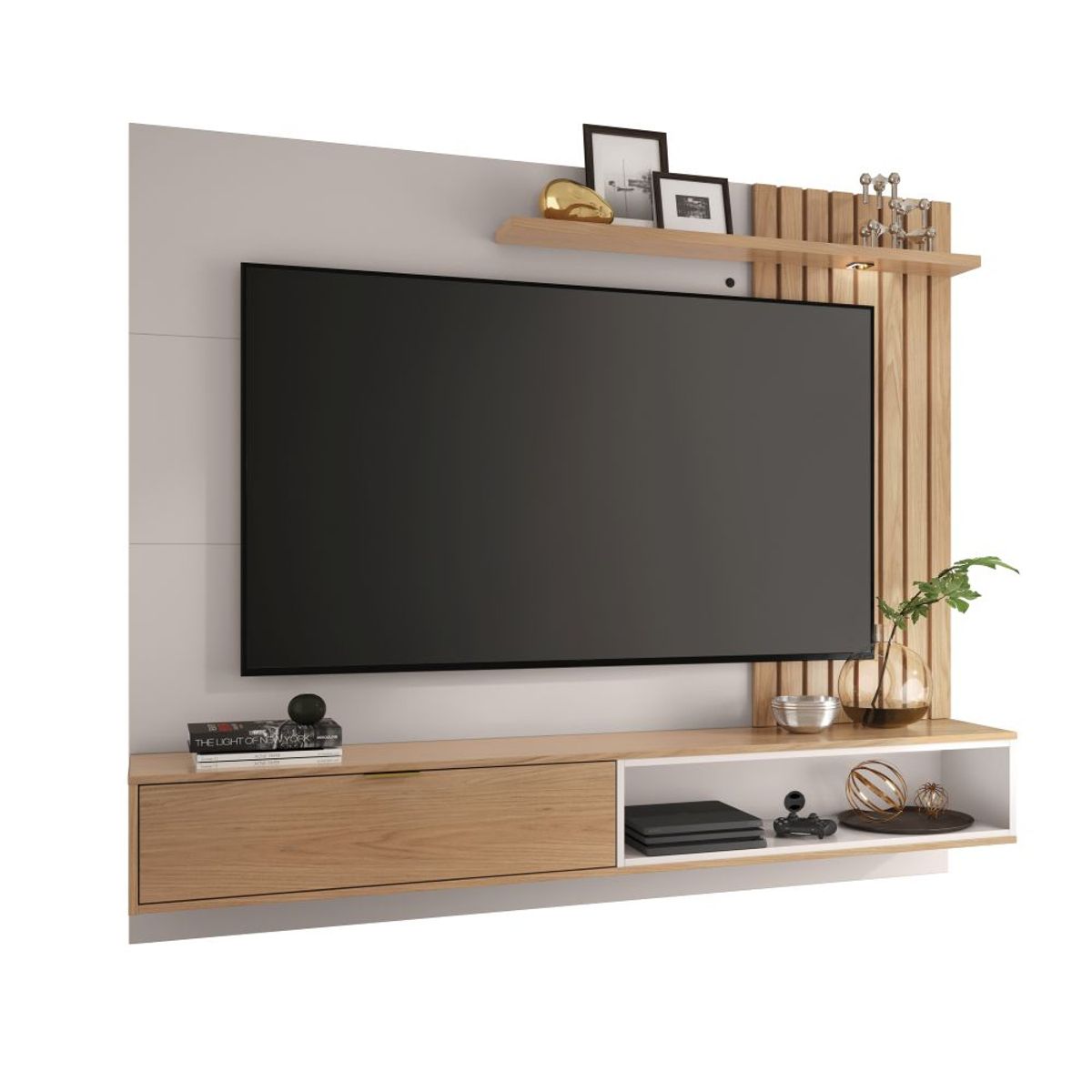 PAZART MUEBLES - CENTRO DE ENTRETENIMIENTO PANEL MAUI DELUXE 18 FREIJO 65