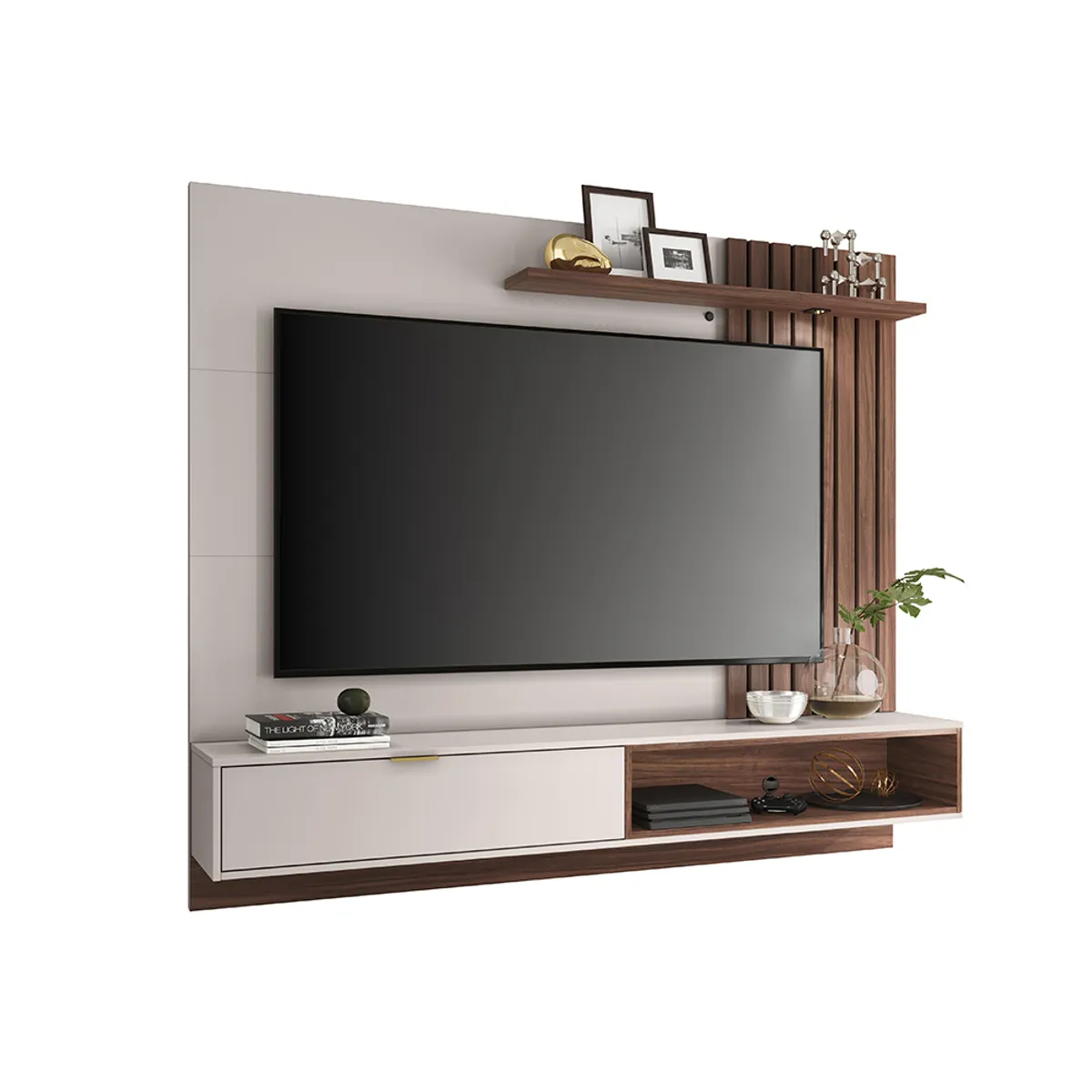 PAZART MUEBLES - CENTRO DE ENTRETENIMIENTO PANEL MAUI DELUXE 18 OFF WHITE 65