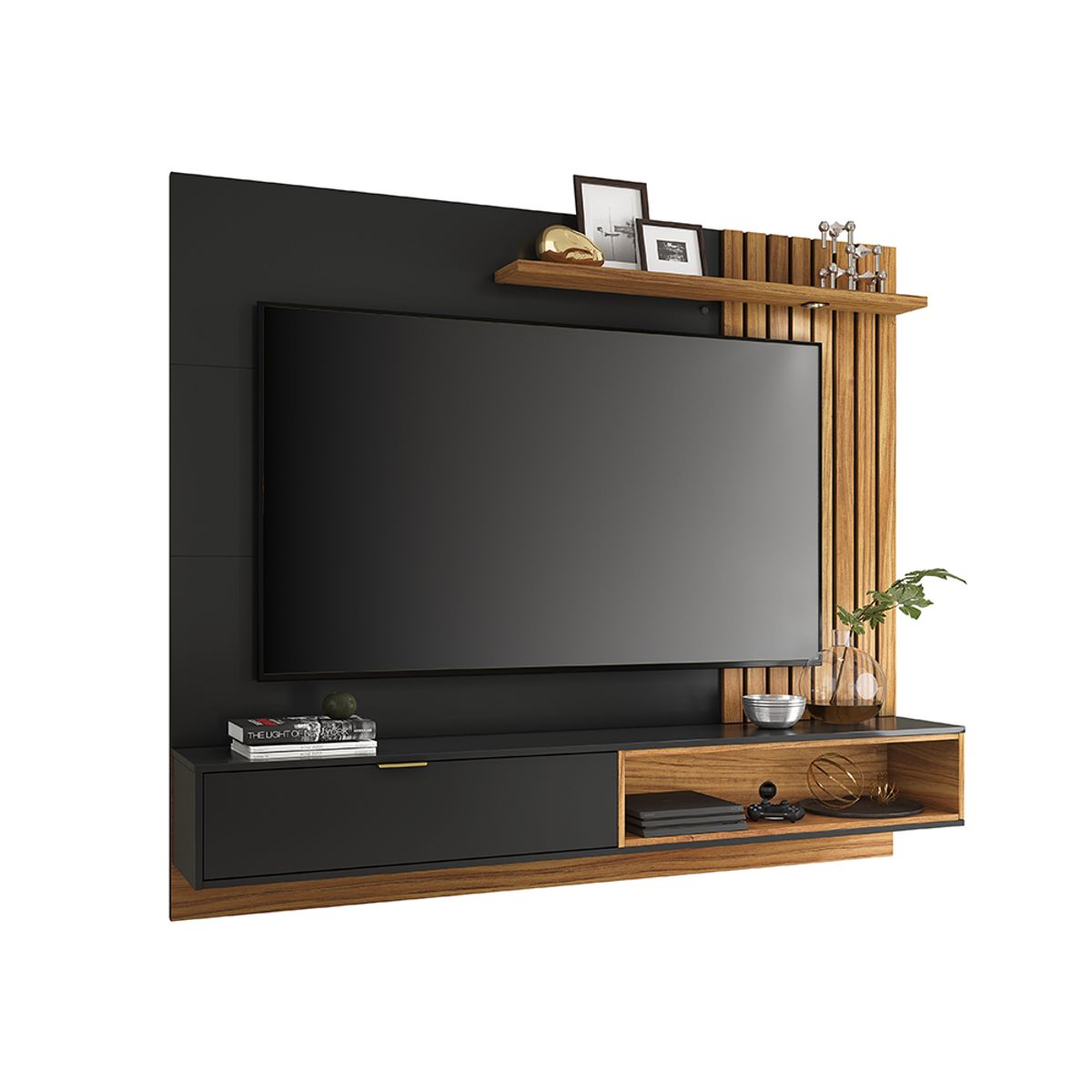 PAZART MUEBLES - CENTRO DE ENTRETENIMIENTO PANEL MAUI DELUXE 18 NEGRO 65