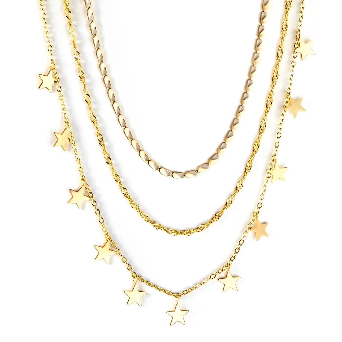 GENERICO - Collar Triple Cadena Galaxy Waterproof