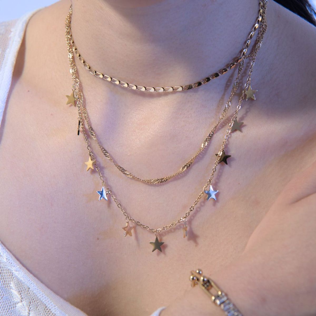 GENERICO - Collar Triple Cadena Galaxy Waterproof