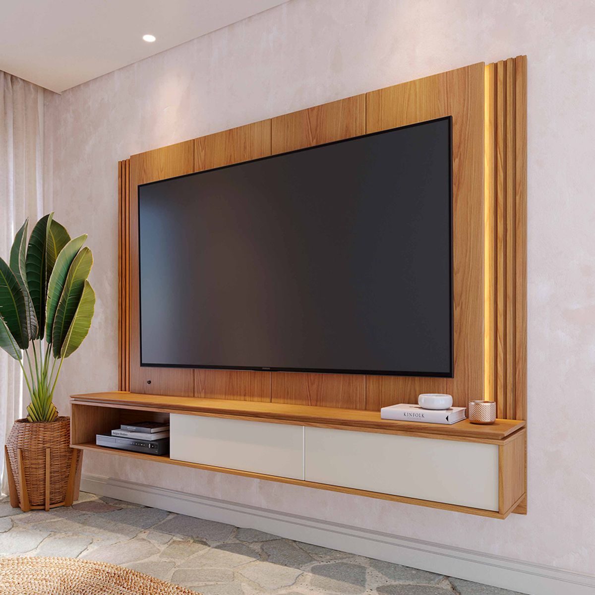 PAZART MUEBLES - CENTRO DE ENTRETENIMIENTO PANEL CUSCO FREIJO 75