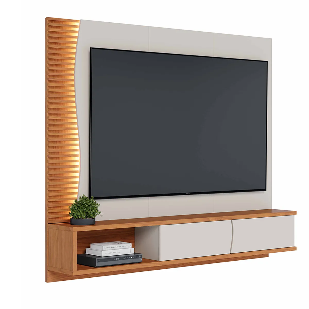 PAZART MUEBLES - CENTRO DE ENTRETENIMIENTO PANEL SAMI OFF WHITE 65