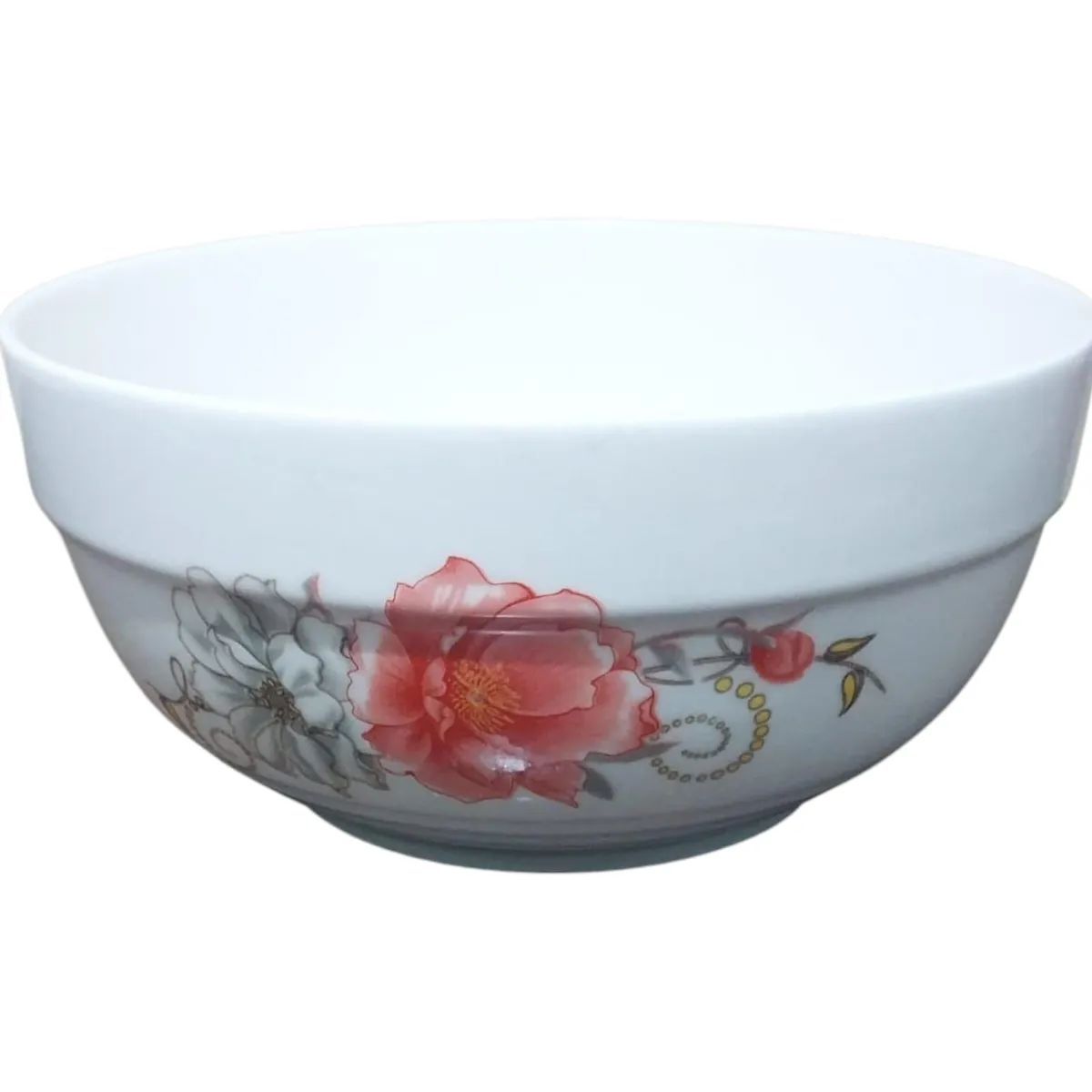 GENERICO - Set de 4 Bowls de Cerámica 550ml – Estilo Floral de Rosas