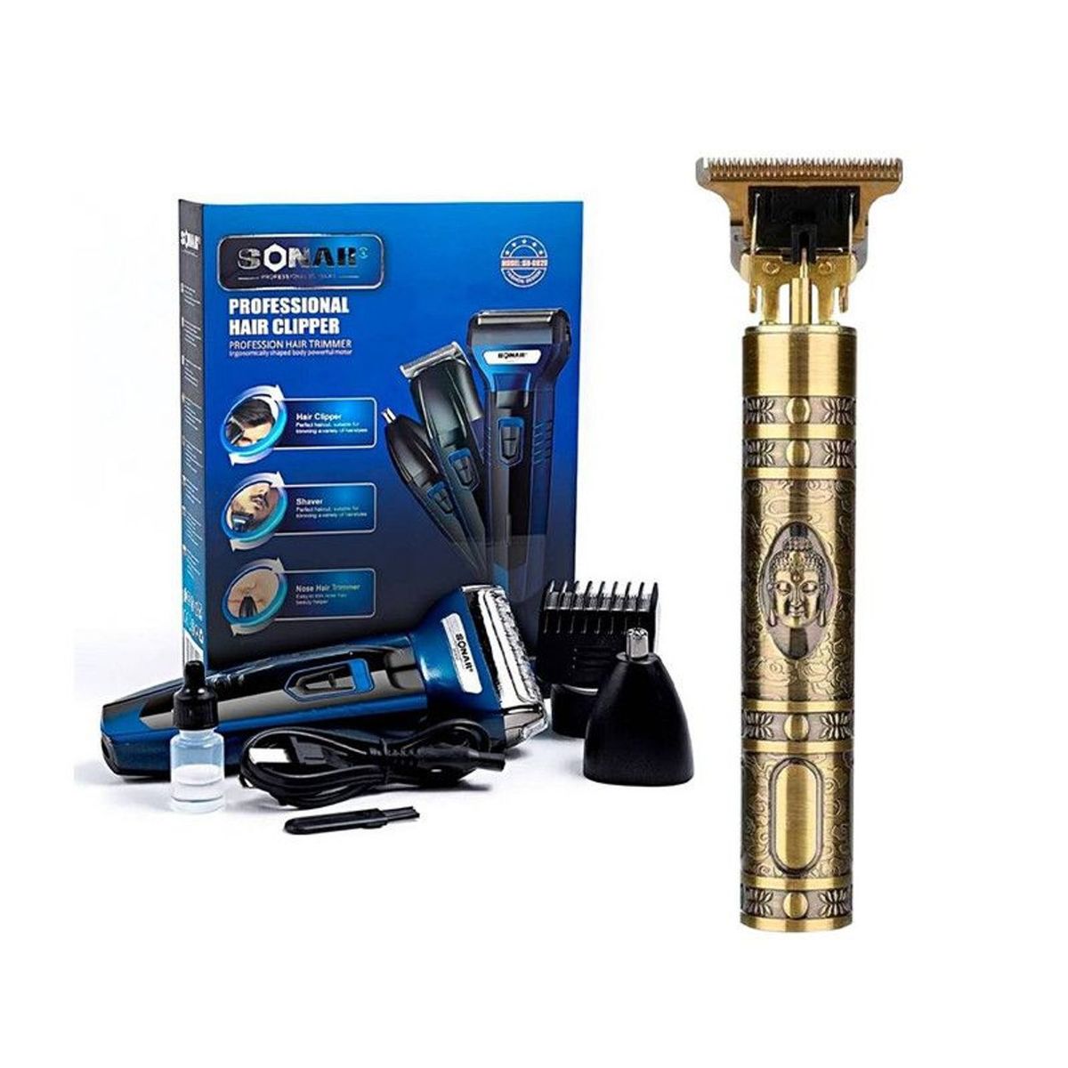 SONAR - Afeitadora Sonar 3 en 1 + Afeitadora Hair Clipper