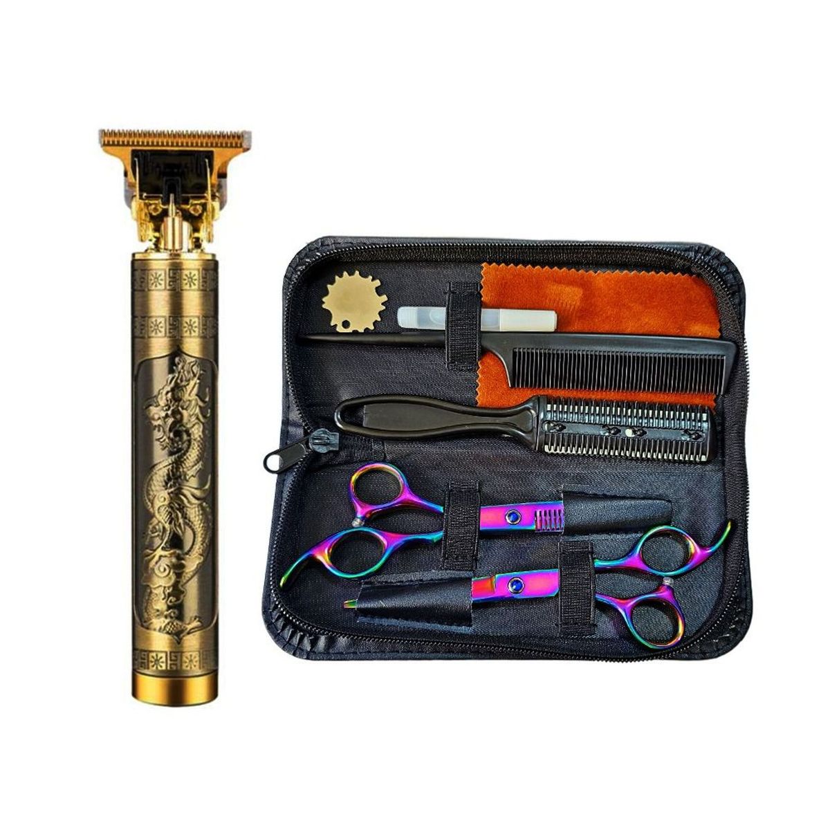 GENERICO - Kit de Tijeras para el Cabello + Afeitadora Hair Clipper