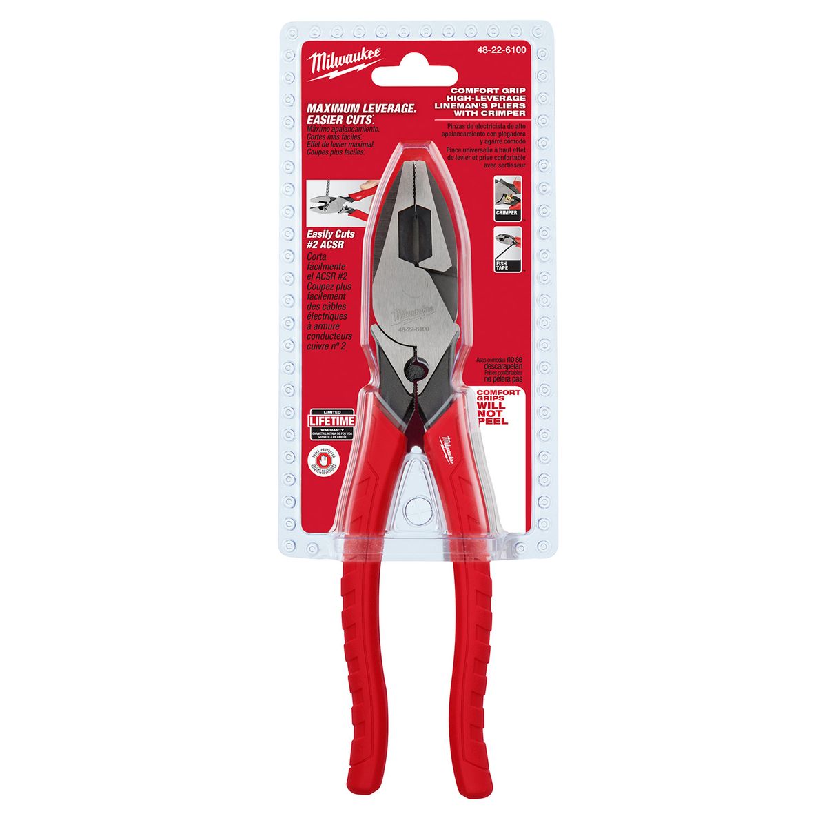 MILWAUKEE - Alicates de liniero de alto apalancamiento  9" Milwaukee 48-22-6100