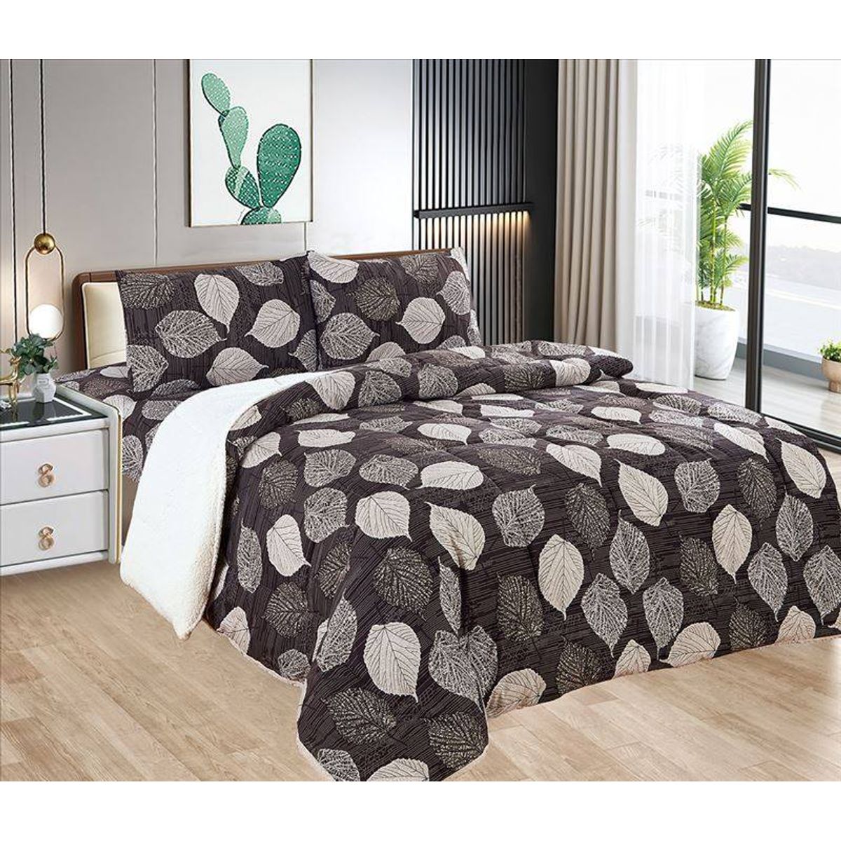 CASATEX - Edredón con Sherpa Premium 2 plazas + Juego de sábanas 100% Algodón