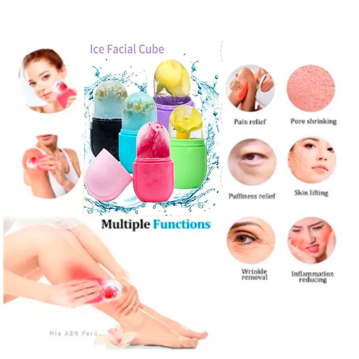 GENERICO - PACK 2 Molde Masajeador Facial para Hielo