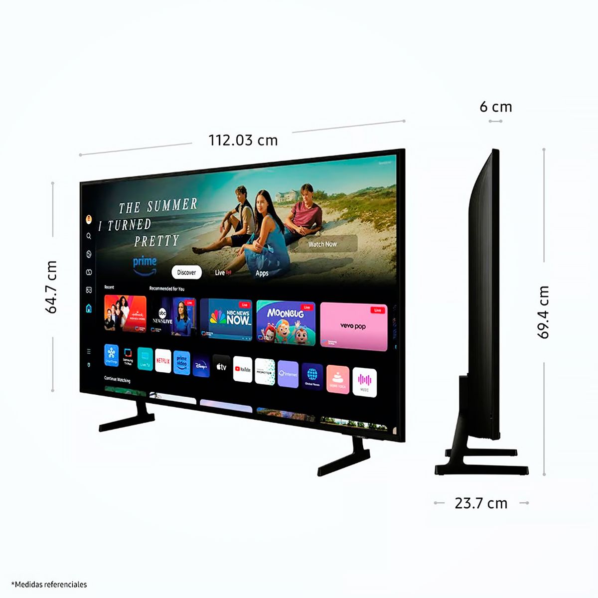 SAMSUNG - Televisor Samsung 50 Pulg. Crystal Smart TV Tizen UHD 4K UN50DU7000GXPE