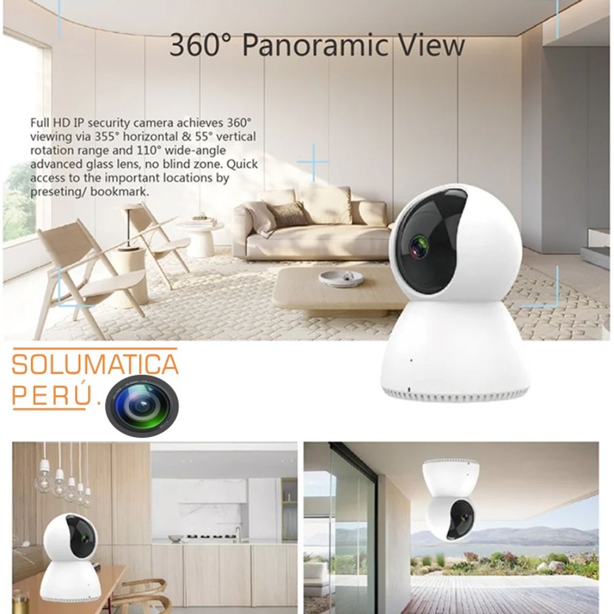 SEISA - Camara De Vigilancia Fullhd Nocturna - Wifi Para Celular - Ptz Robotica