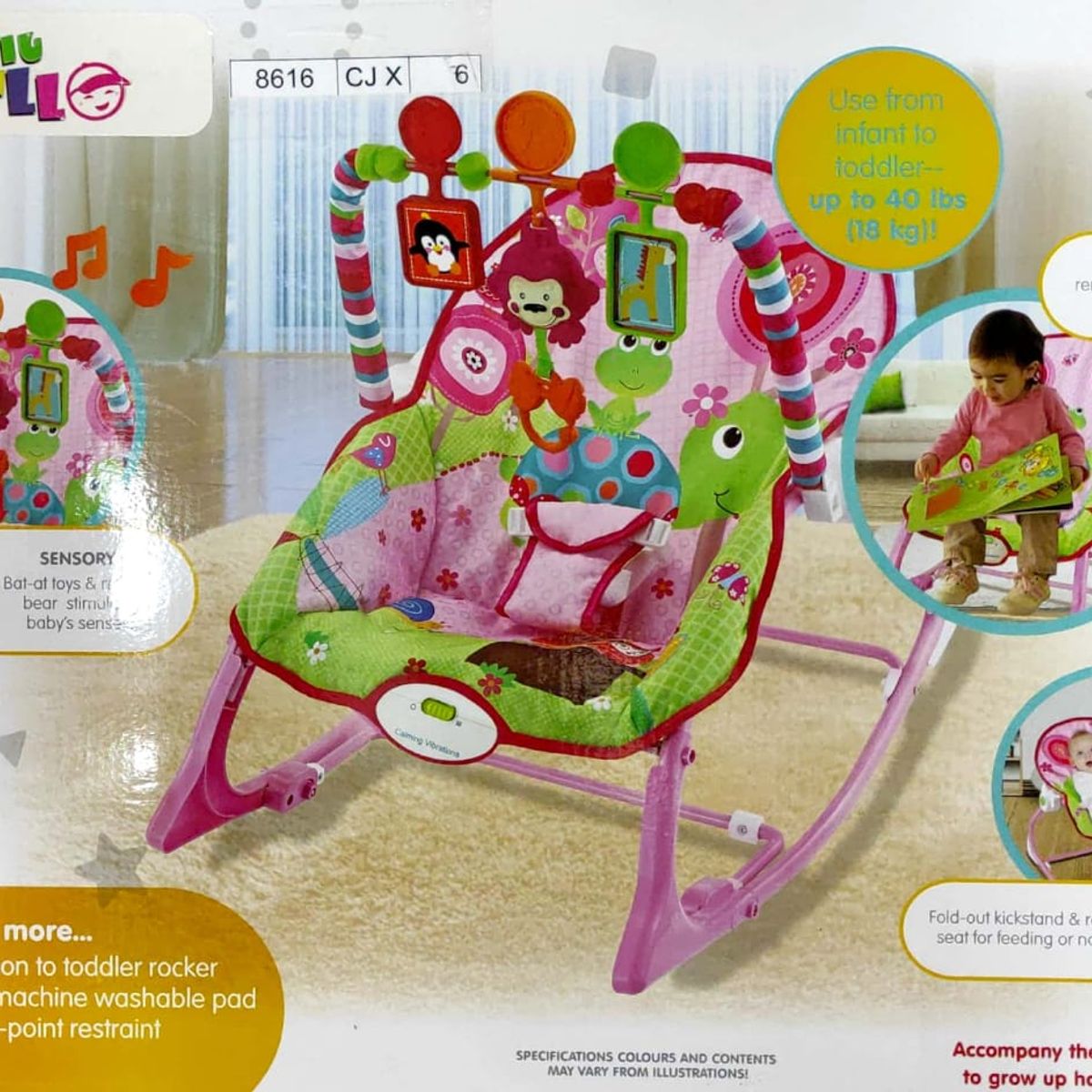 PIUBELLO - MECEDORA MUSICAL PIUBELLO PINK METAL