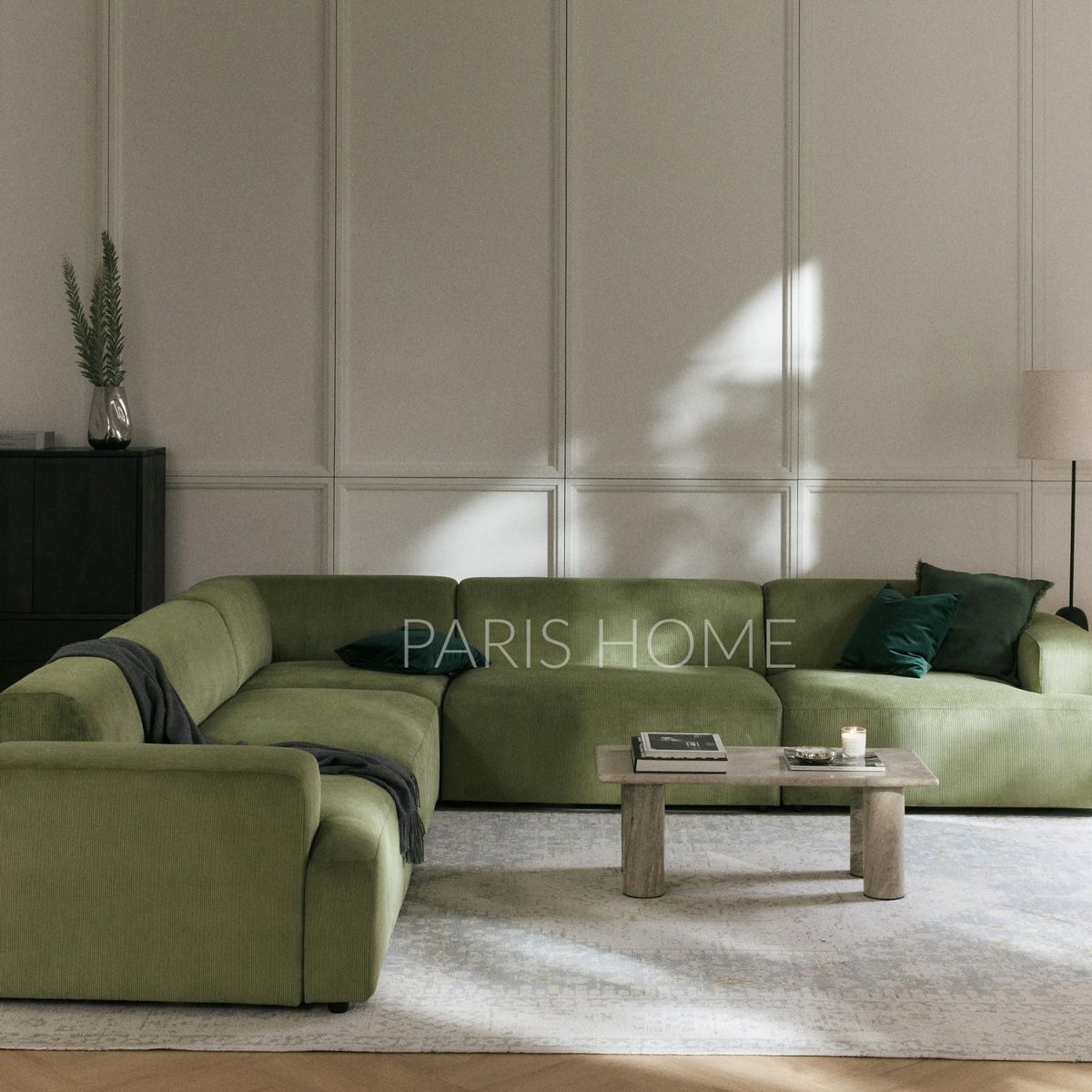 GENERICO - Seccional Rinconero Longhe Gala 4 Plazas Pana - Verde Oliva