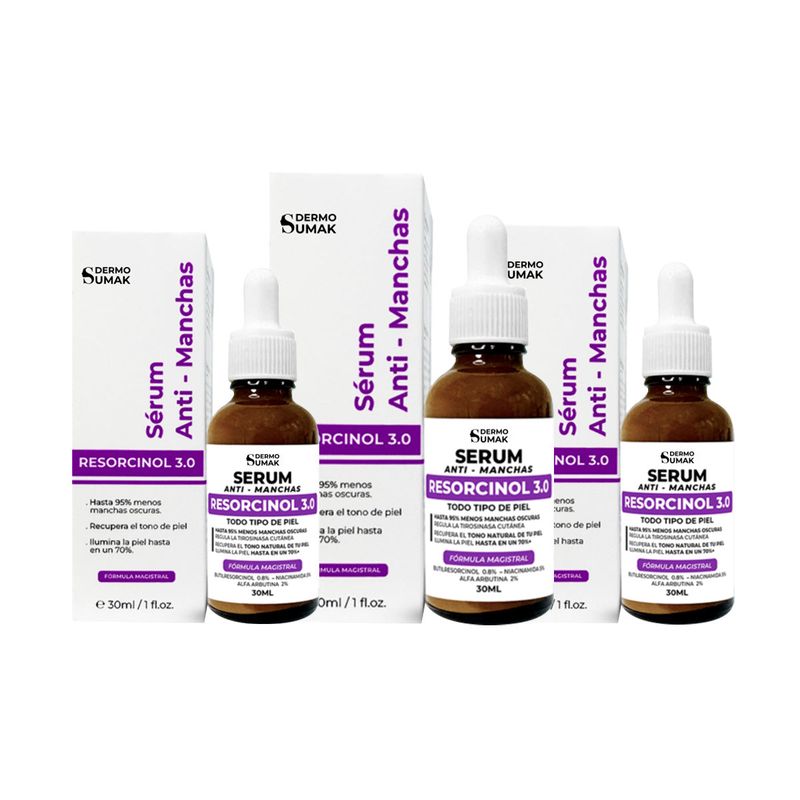 GENERICO - 3 Sérum despigmentante Resorcinol 30 - 30 ml - Dermo Sumak