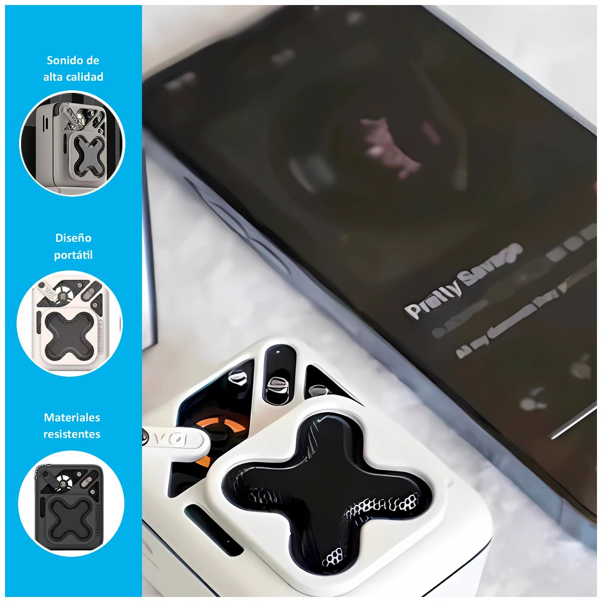 GENERICO - Mini Parlante Bluetooth D16 Dmooster Blanco