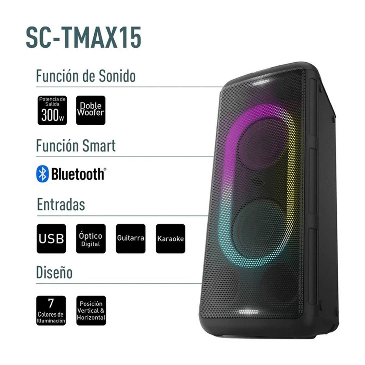 PANASONIC - Equipo de Sonido Panasonic SC-TMAX15 con Bluetooth 300w Negro