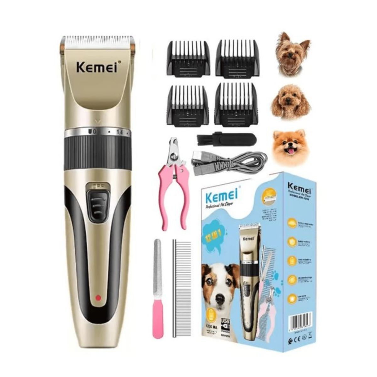 GENERICO - Kit de Corte Profesional para Mascotas 12 en 1