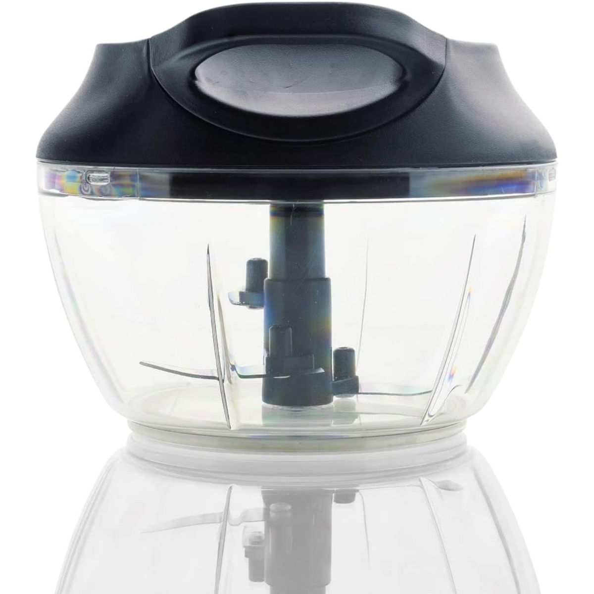 GENERICO - Picador de Verduras Manual -- Negro  Cuchillas de Acero Inoxidable