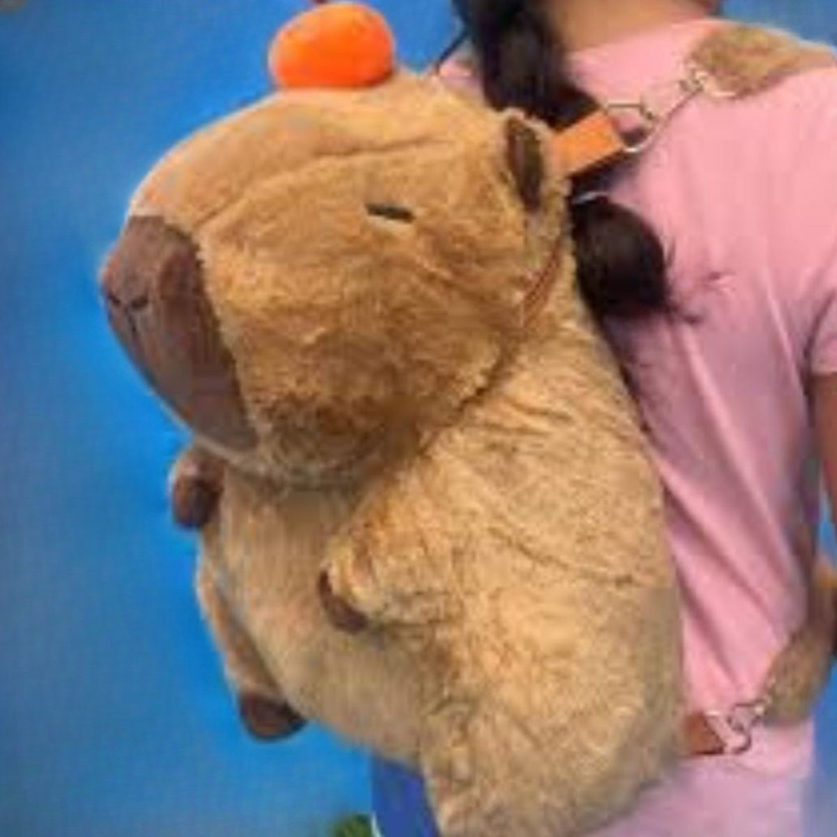 GENERICO - MOCHILA MORRAL BOLSO Y PELUCHE CAPIBARA 4 EN 1 HIPOALERGÉNICO 40CM