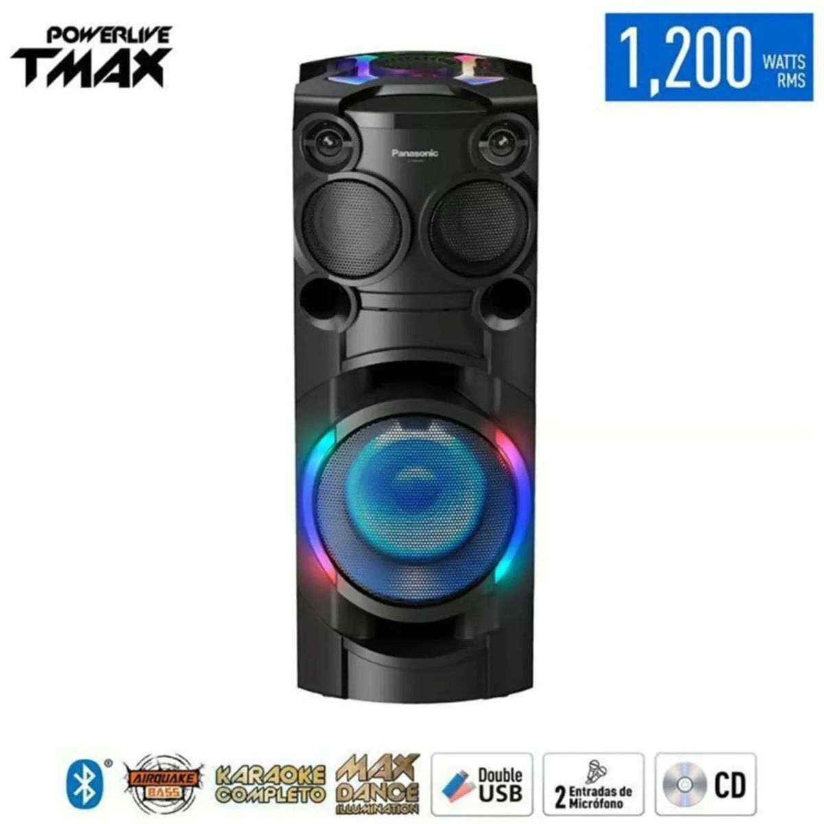 Panasonic - Equipo de Sonido Panasonic SC-TMAX40PUK Inalámbrico 1200 Watts Negro