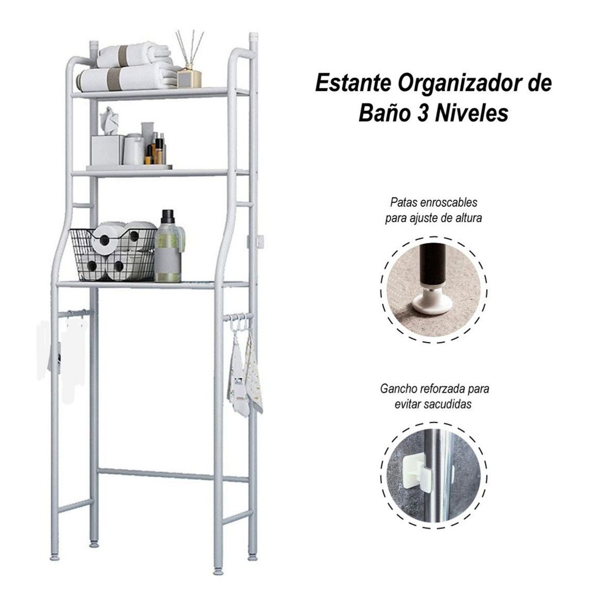 GENERICO - ORGANIZADOR DE BAÑO 3 NIVELES BLANCO
