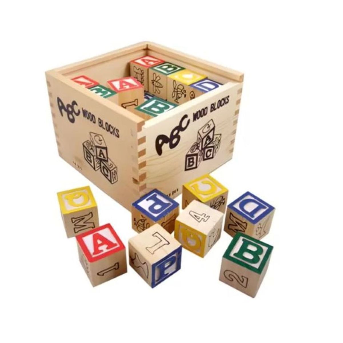 GENERICO - Set De Bloques De Madera ABC x48