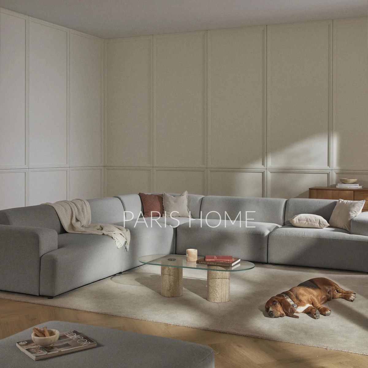 GENERICO - Seccional Rinconero Longhe Gala 4 Plazas Tejido - Gris Claro