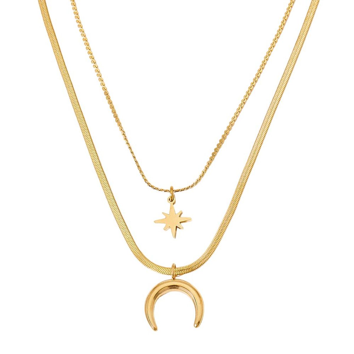 GENERICO - Collar Doble Luna Waterproof