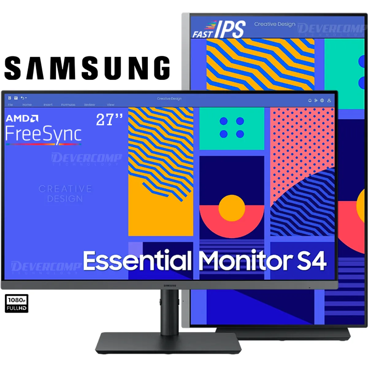 SAMSUNG - Monitor Samsung Essential S4 LS27C432GANXZA 27 IPS Full HD 100Hz Pivot