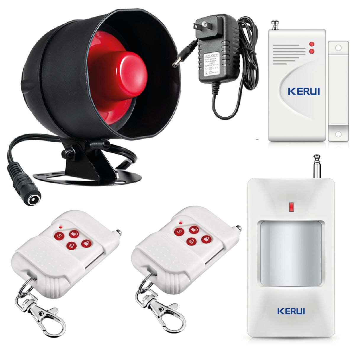 OEM - SIstema de Alarma Seguridad Sirena y con Sensores de Movimiento KERUI