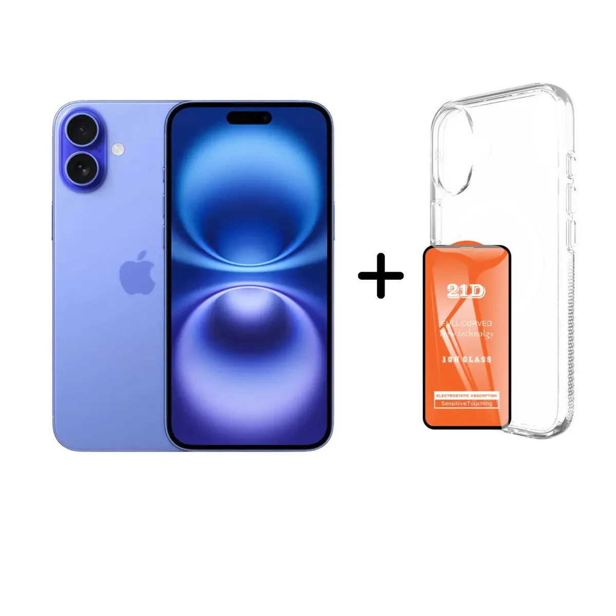 APPLE - IPHONE 16 128GB (CHIP FISICO) - AZUL + MICA + CASE PROTECTOR