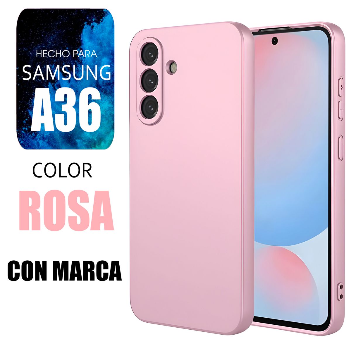 SAMSUNG - Silicone Case Para Samsung A36 Rosa Con Marca