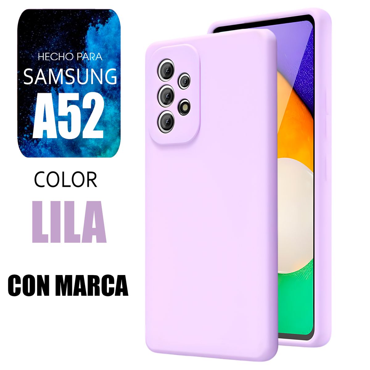 SAMSUNG - Silicone Case Para Samsung A52 Lila Con Marca
