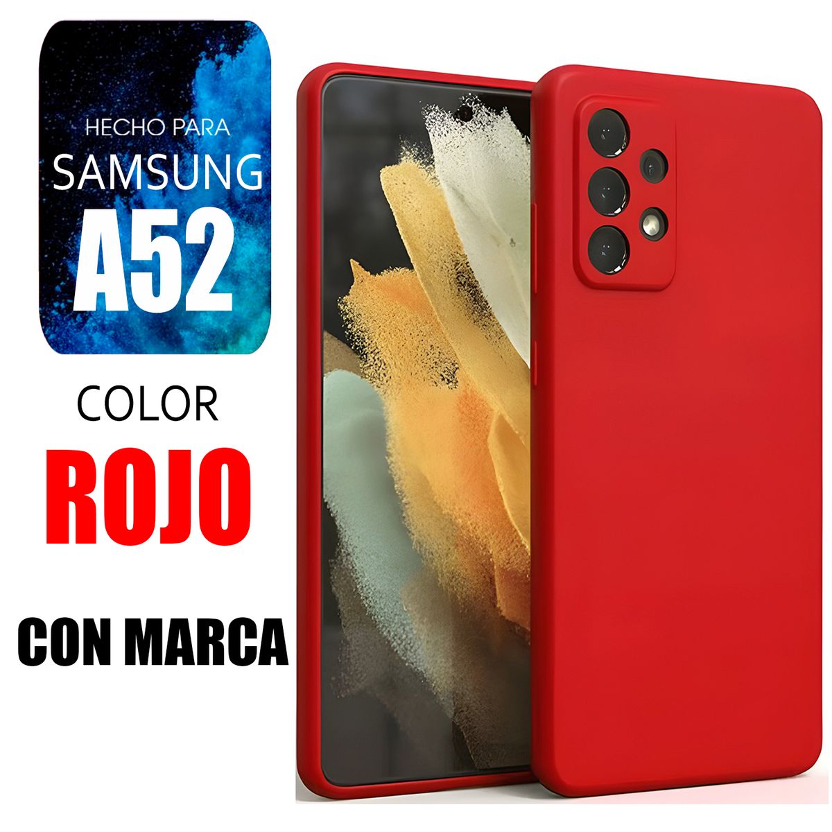 SAMSUNG - Silicone Case Para Samsung A52 Rojo Marca