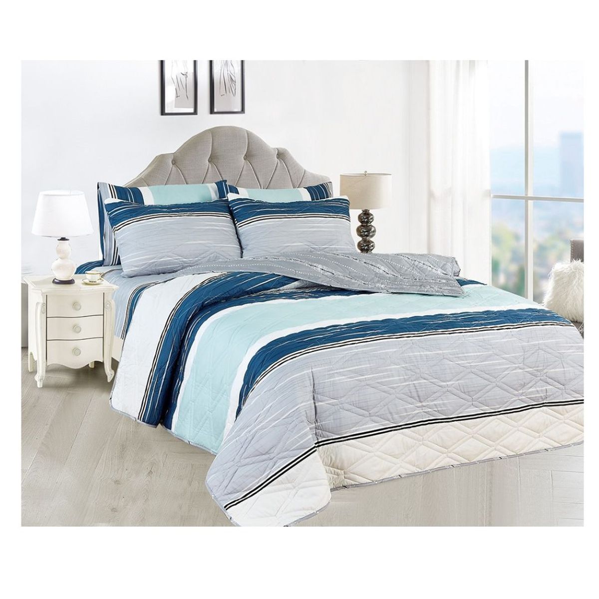 CASATEX - CUBRECAMA DE VERANO 7 PIEZAS 2 PLAZAS