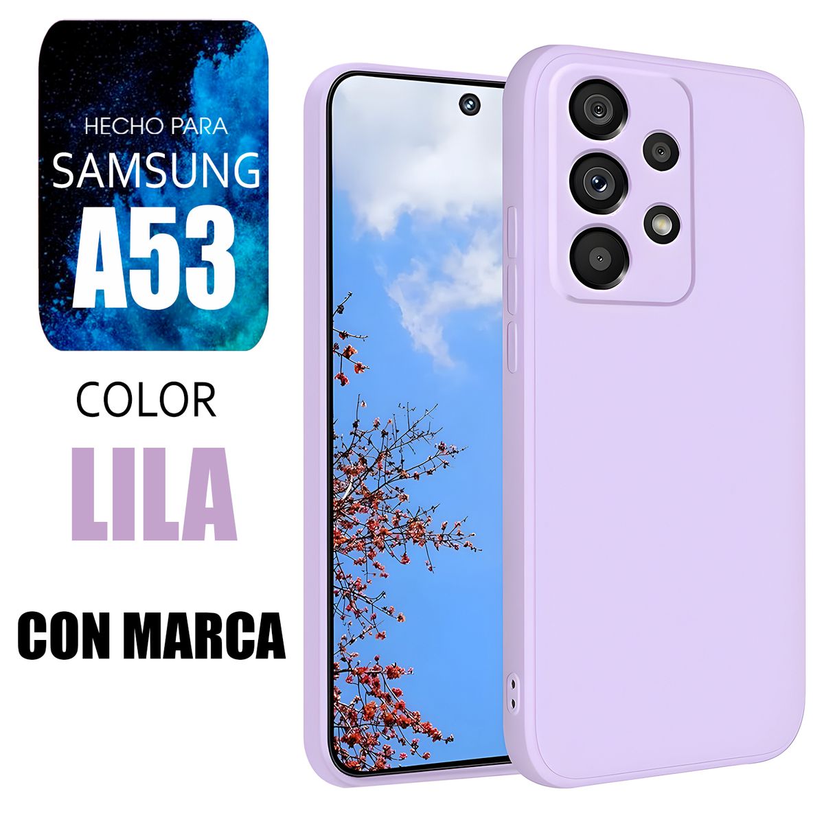 SAMSUNG - Silicone Case Para Samsung A53 Lila Con Marca