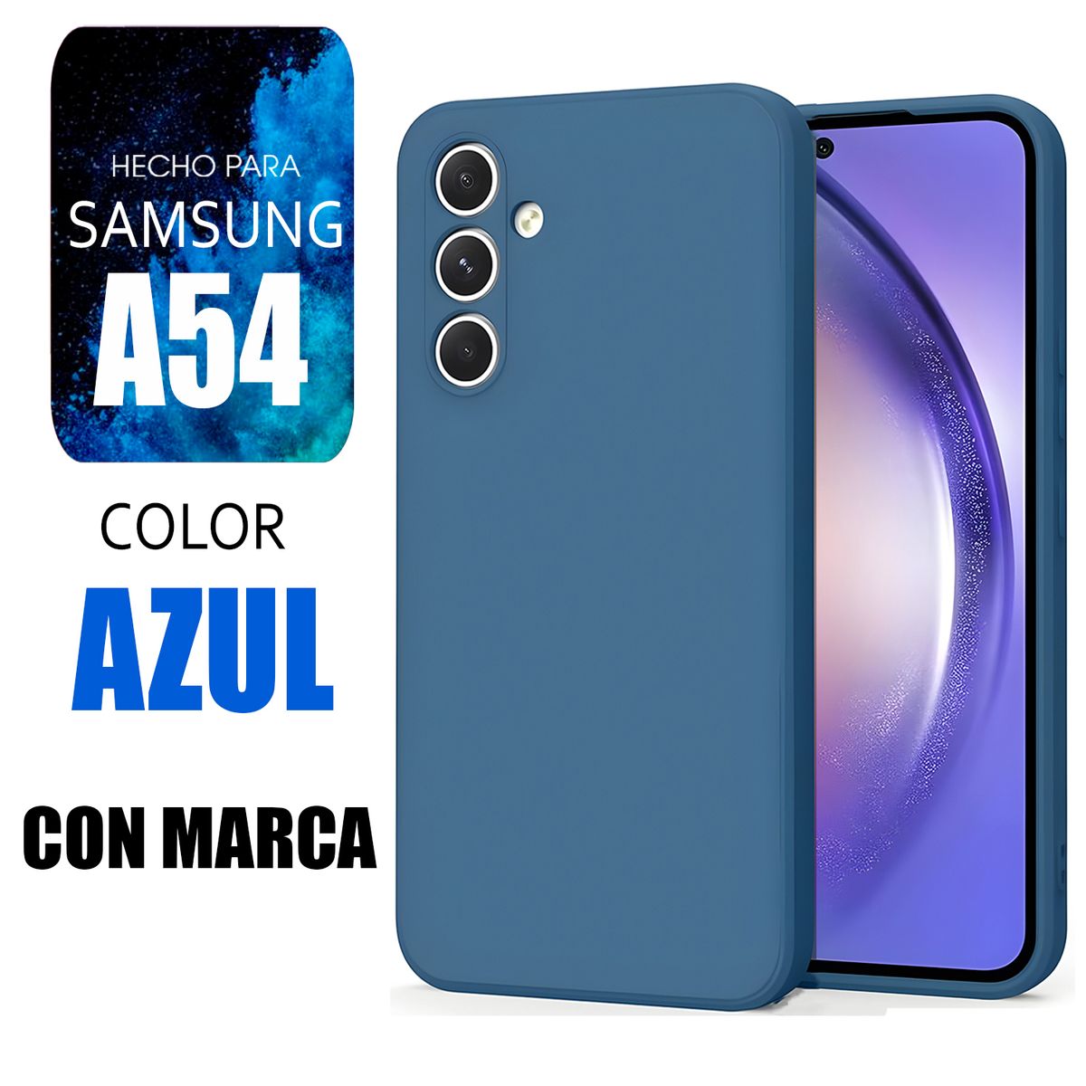 SAMSUNG - Silicone Case Para Samsung A54 Azul Con Marca