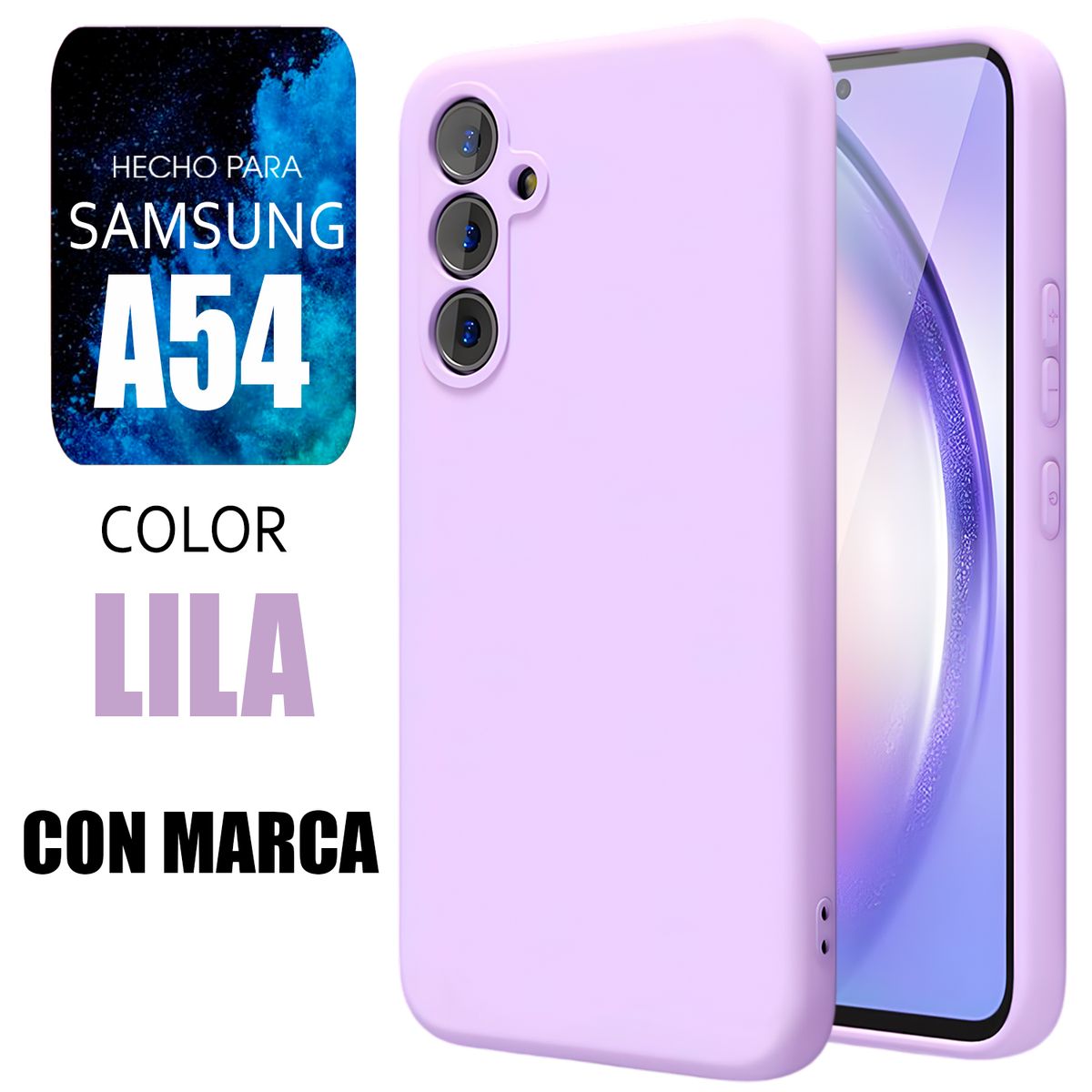 SAMSUNG - Silicone Case Para Samsung A54 Lila Con Marca