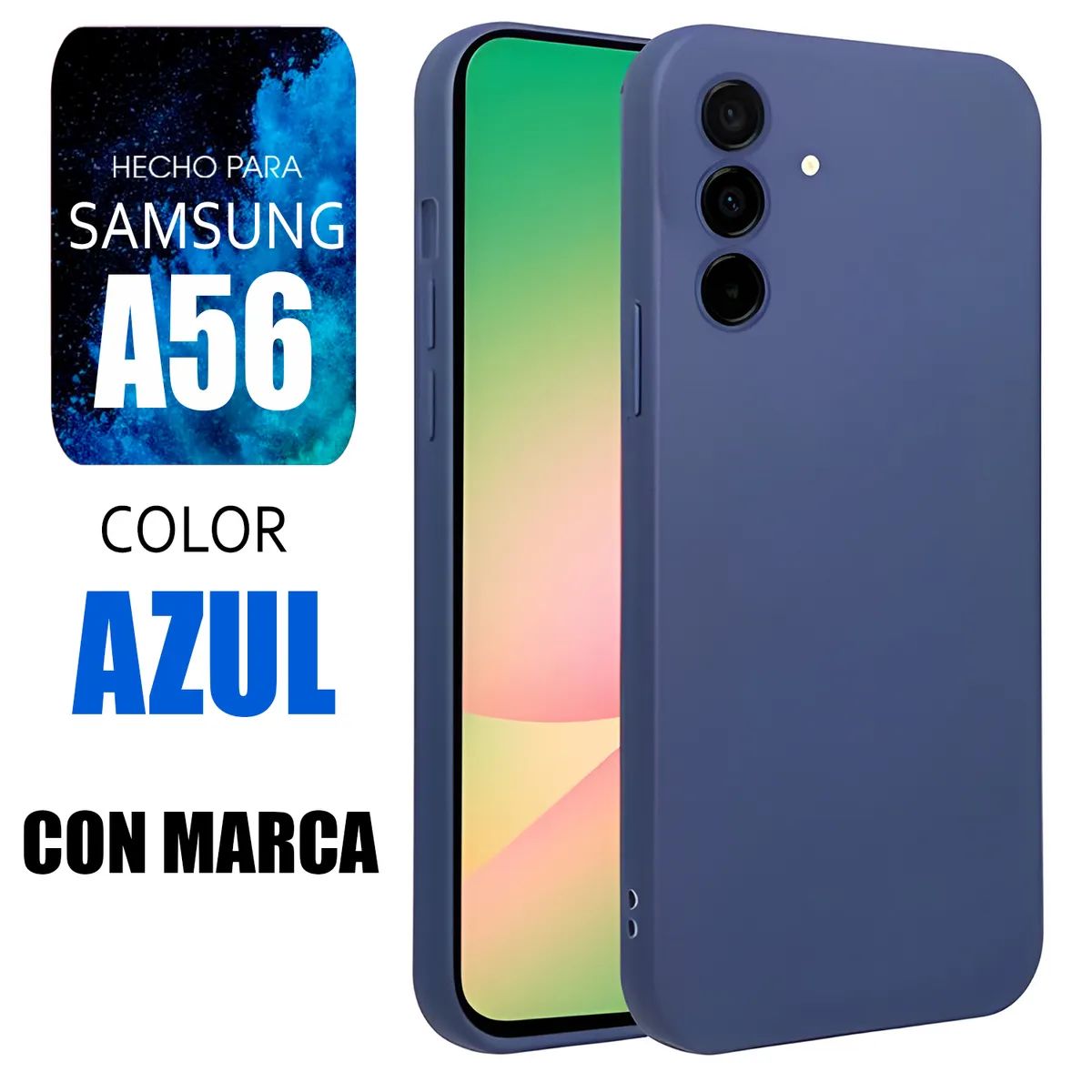 SAMSUNG - Silicone Case Para Samsung A56 Azul Con Marca