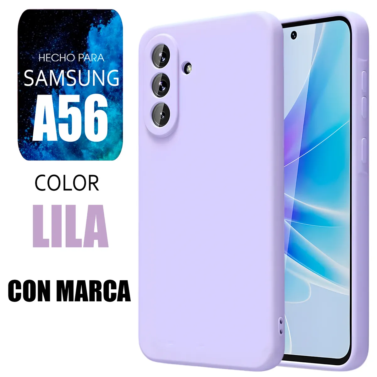 SAMSUNG - Silicone Case Para Samsung A56 Lila Con Marca