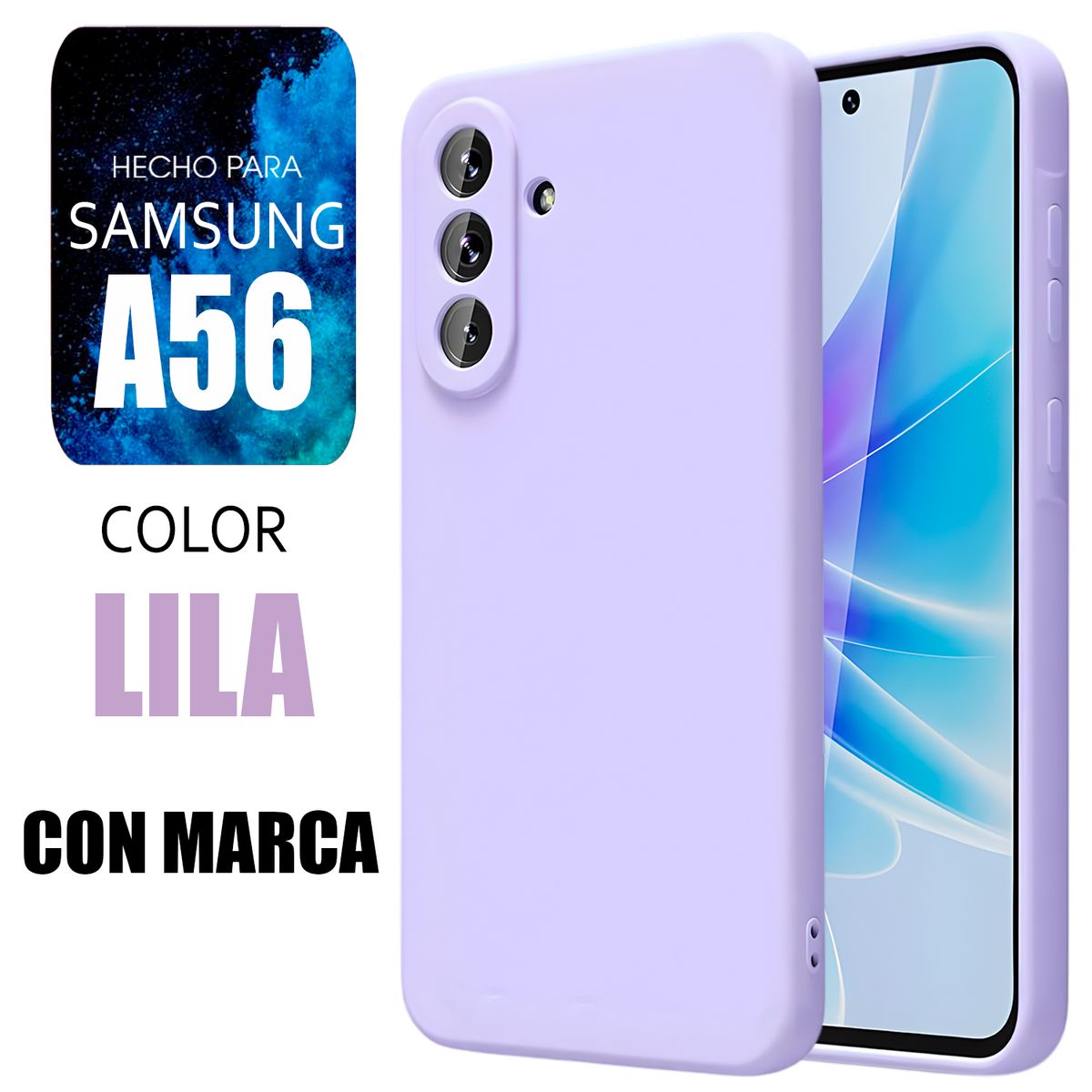 SAMSUNG - Silicone Case Para Samsung A56 Lila Con Marca