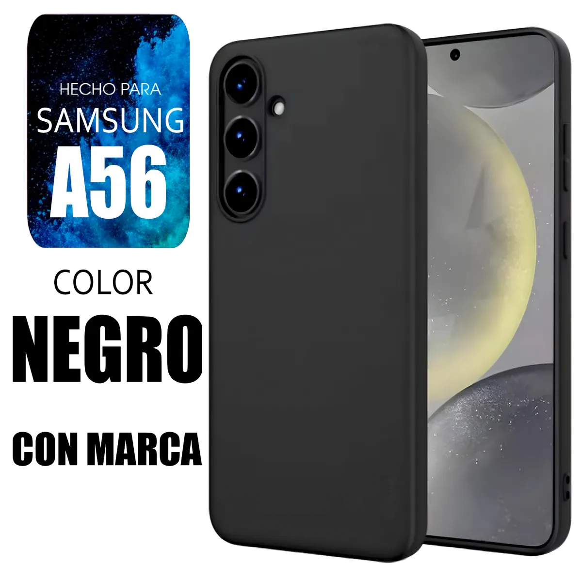 SAMSUNG - Silicone Case Para Samsung A56 Negro Con Marca