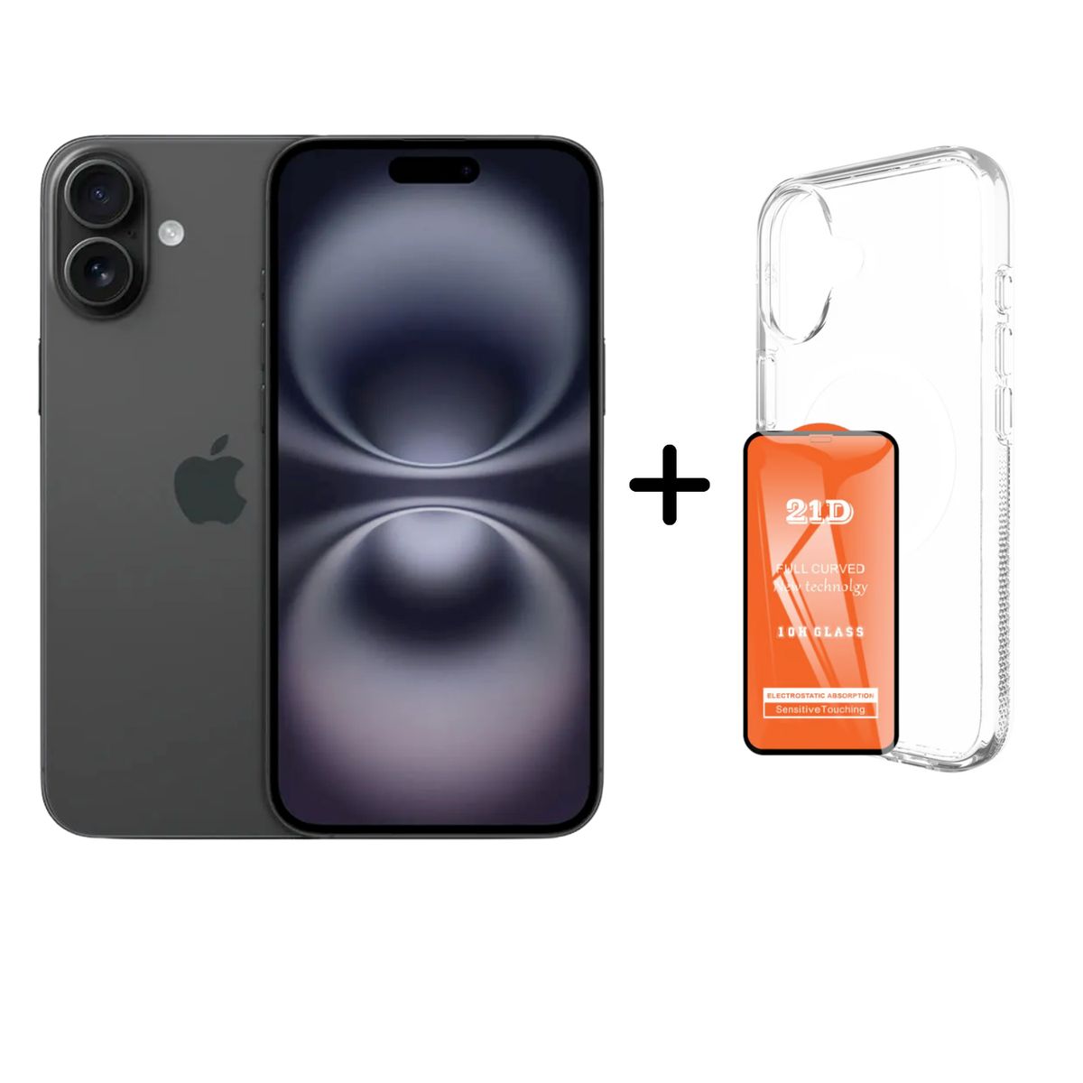 APPLE - IPHONE 16 128GB (CHIP FISICO) - BLACK + MICA + CASE PROTECTOR