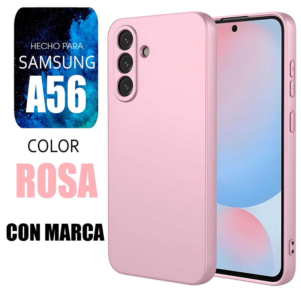 SAMSUNG - Silicone Case Para Samsung A56 Rosa Con Marca